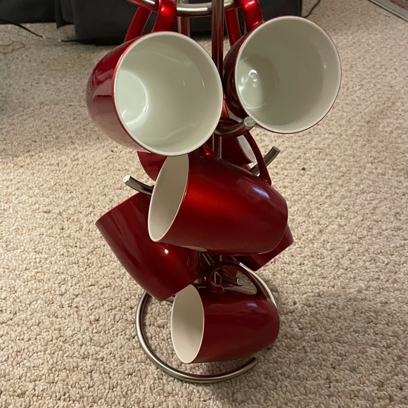 Cardinal red glossy mugs set of 8 $$ - Picture 3 of 13